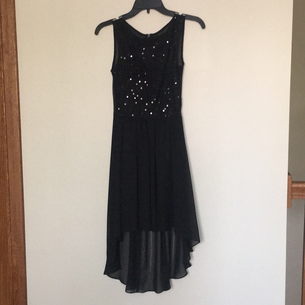 Black lace Hi-Lo homecoming or event dress